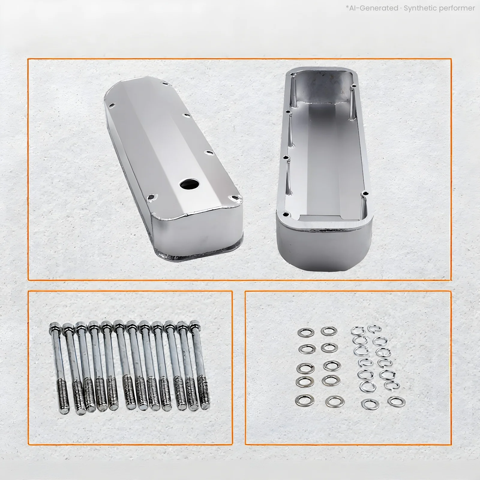 2x Aluminum Cam Valve Rocker Covers with Bolts for Ford V8 BBF 429 460 Big Block