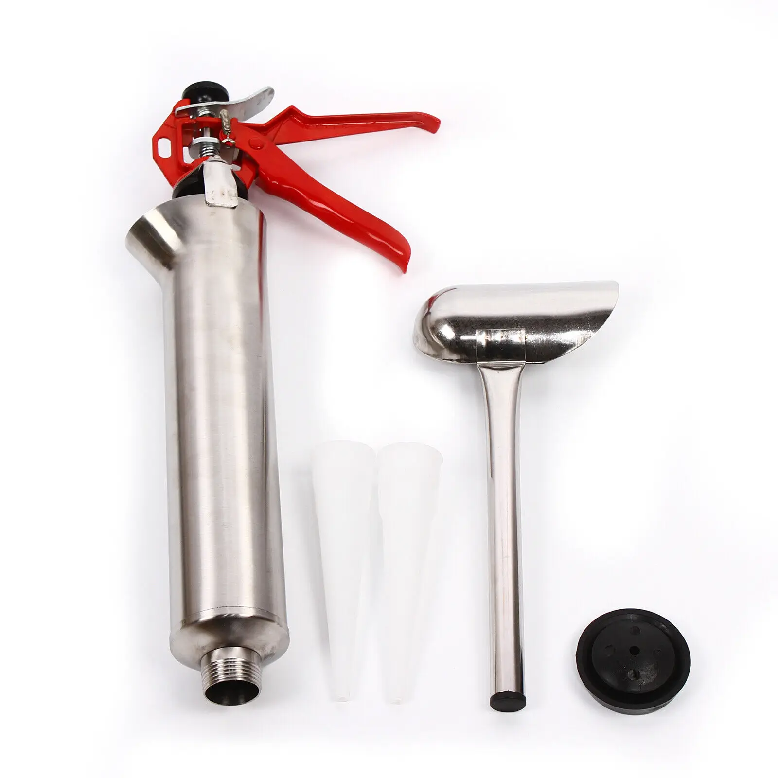 15 Inch Stainless Steel Hand Caulking Gun Mortar Applicator Sprayer Grout with 2 Nozzles, Portable Cement Grout Mortar Caulk