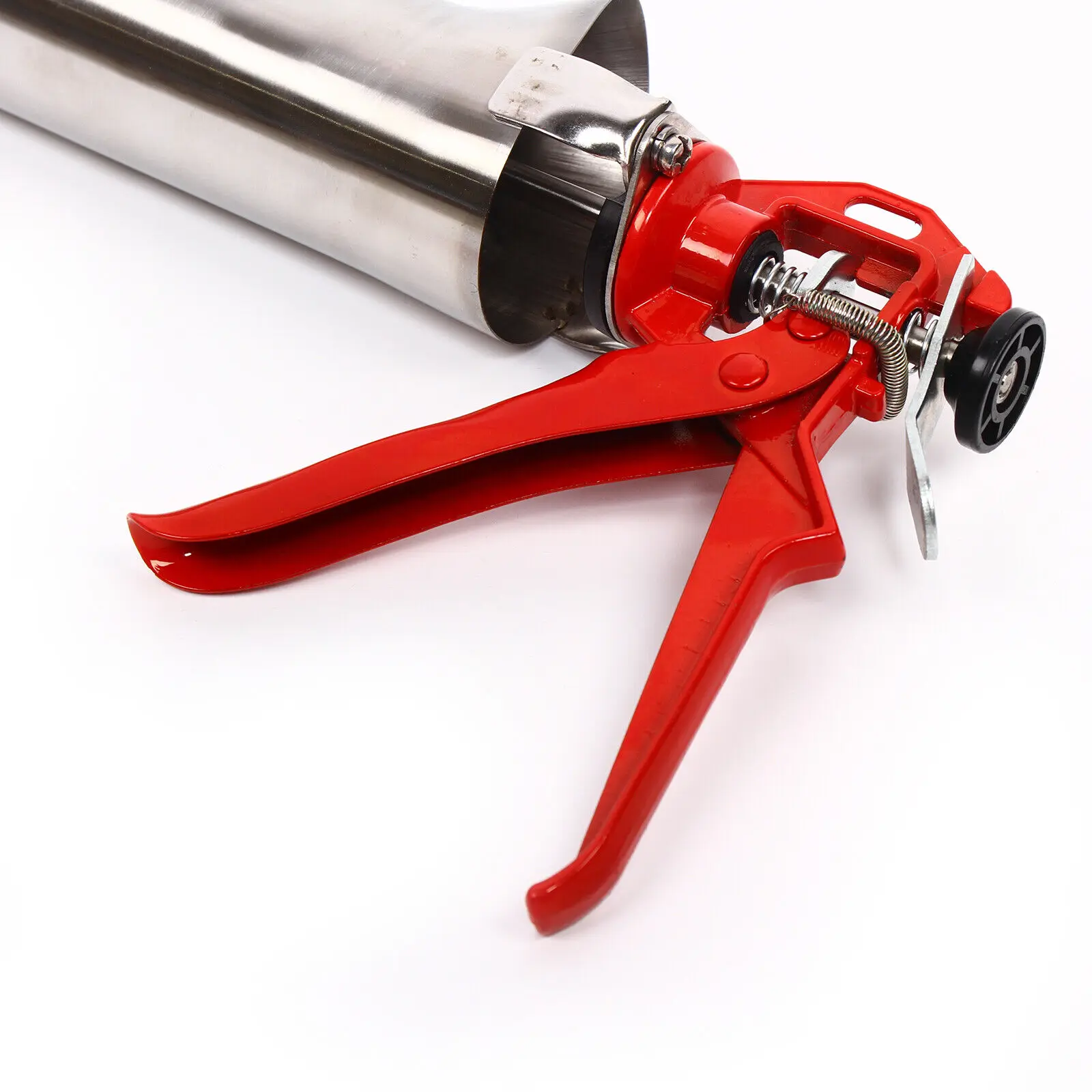 15 Inch Stainless Steel Hand Caulking Gun Mortar Applicator Sprayer Grout with 2 Nozzles, Portable Cement Grout Mortar Caulk