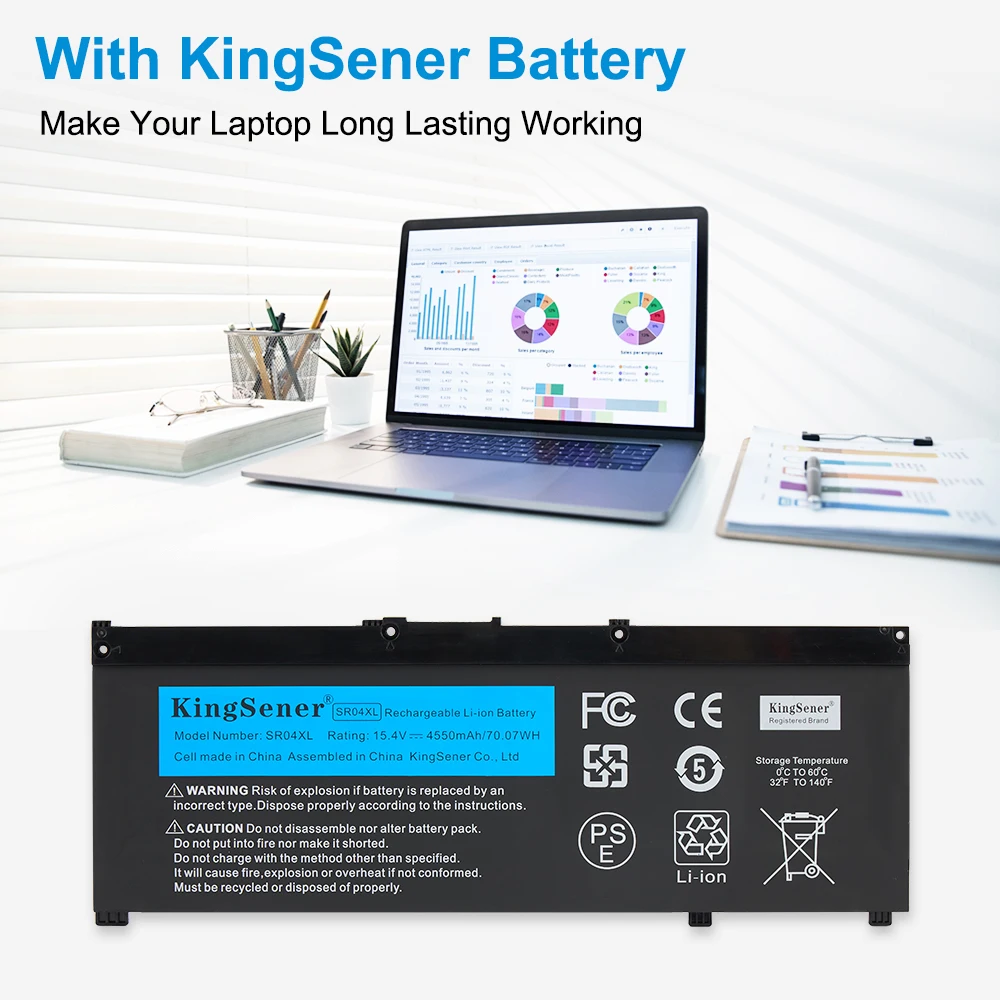 KingSener SR04XL Laptop Battery for HP OMEN 15-CE 15-CB 15-CE015DX 15-CB014ur TPN-Q193 TPN-Q194 TPN-C133 HSTNN-DB7W 917724-855