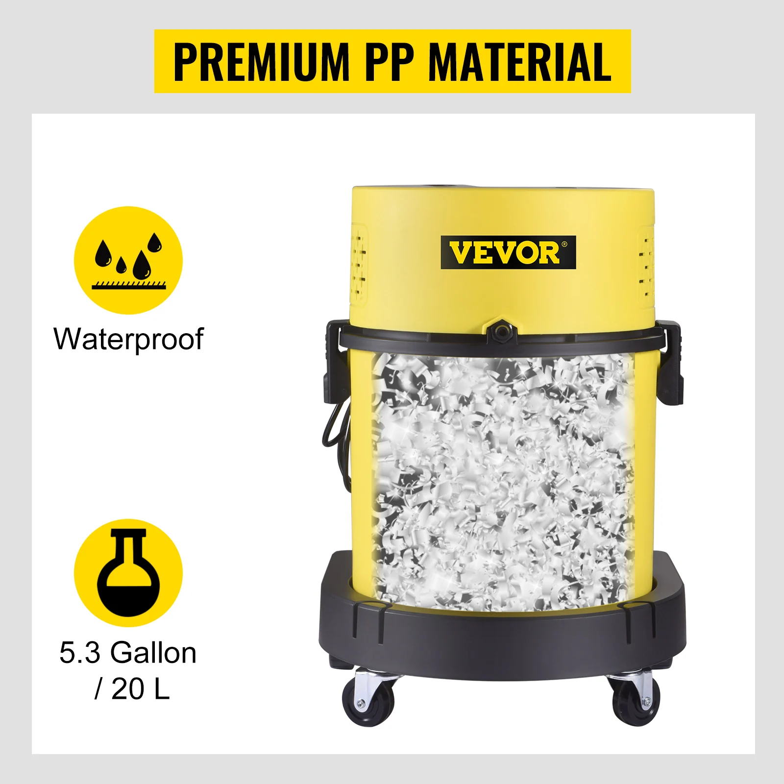 SucceBuy Wet Dry Vacuum Cleaner 5.3 Gallon 2 Peak HP 4-in-1 Portable Shop Vacuum with Blow and Spray Function for Household Car
