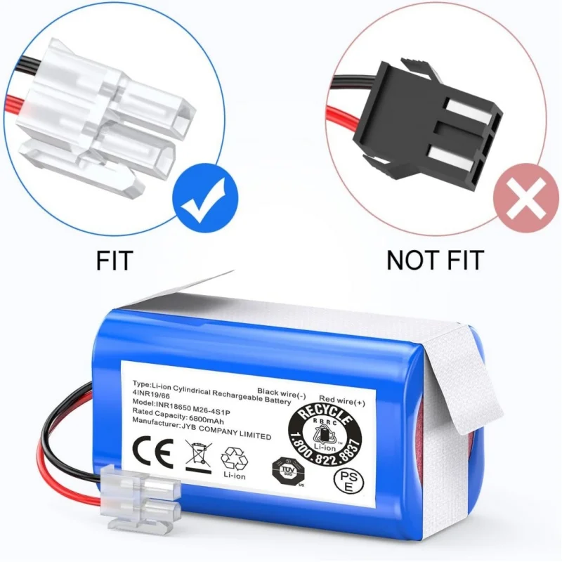 Original 14.8V 2600mAh Robot Vacuum Replacement Battery For ILIFE A4,A4s,A6,A7,A8,A9,V7,V7S Robot INR18650 M26-4S1P Batteries