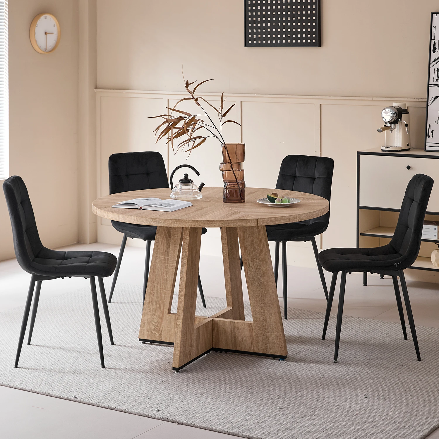 EGOONM Set of 2/4/6 Dining Room Chairs,Upholstered Chairs,Design Chair with Backrest,Velvet Seat,Metal Frame Kitchen Living Room