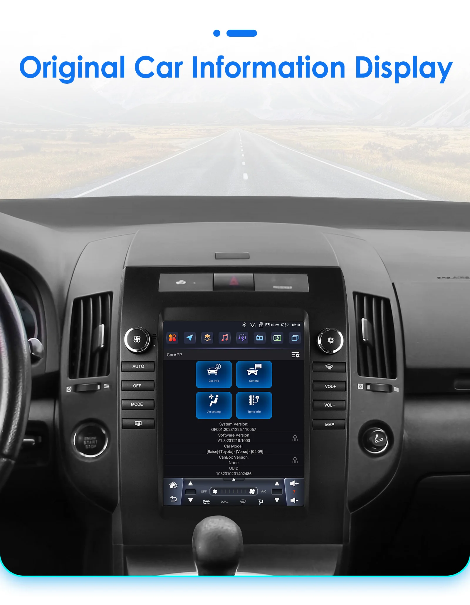 Hizpo For Tesla Style Autoradio For Toyota Verso Corolla 2004-2009 2006 Carplay 4G GPS Car Radio Multimedia 2din Android Auto BT