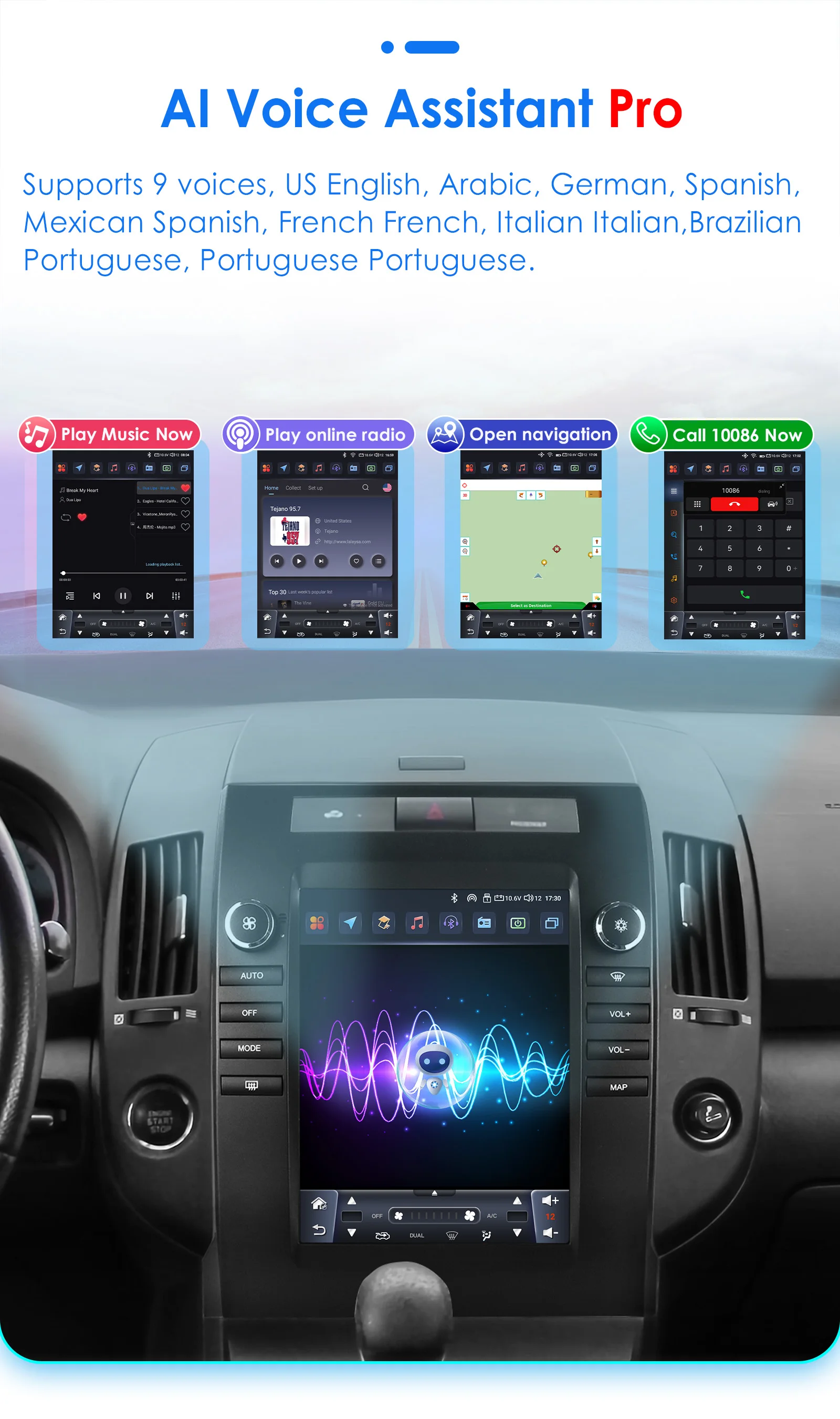 Hizpo For Tesla Style Autoradio For Toyota Verso Corolla 2004-2009 2006 Carplay 4G GPS Car Radio Multimedia 2din Android Auto BT