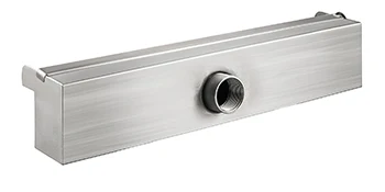 SucceBuy Pool Fountain Stainless Steel Pool Waterfall with LED Strip Light Waterfall Spillway Rectangular Garden Outdoor