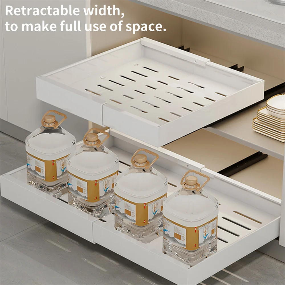 Multifuctional Pull Out Tray Organizer Kitchen Storage Rack Cabinet Under Sink Spice Boxes Slide Drawer Style Bowl Dish Shelf