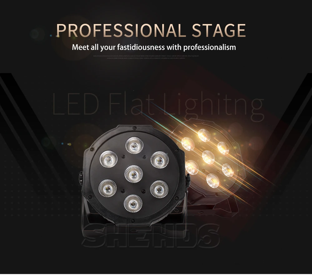 SHEHDS 1pcs 7x12W RGBW 4in1 LED Par Lighting Fixed Plug for DJ Disco Wedding Christmas Decoration Party