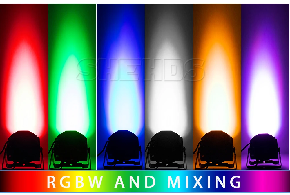 SHEHDS 1pcs 7x12W RGBW 4in1 LED Par Lighting Fixed Plug for DJ Disco Wedding Christmas Decoration Party