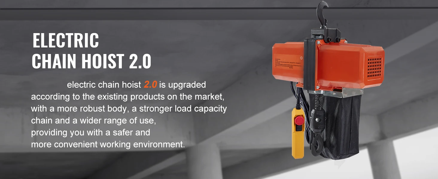 SucceBuy 1100 lbs Electric Chain Hoist 9.2 ft/min Single Phase Overhead Crane with G100 Chain Wired Control for Garage Lifting