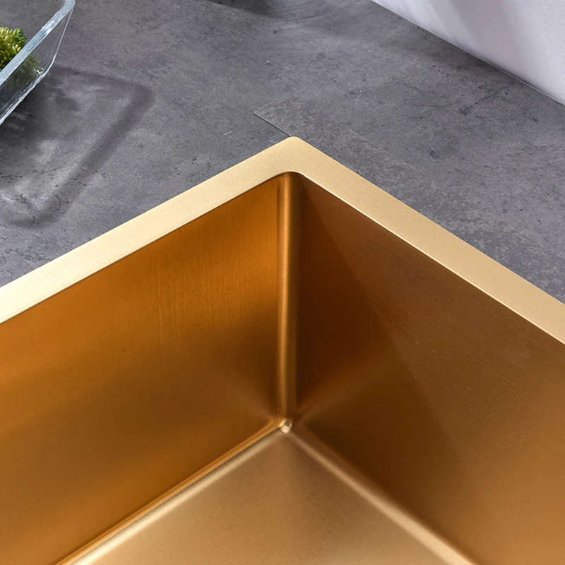 Gold Kitchen Sink Above Counter Double Bowl Goldn Basket Drainer Soap Dispenser Washing Basin 304 Stainless Steel Sinks