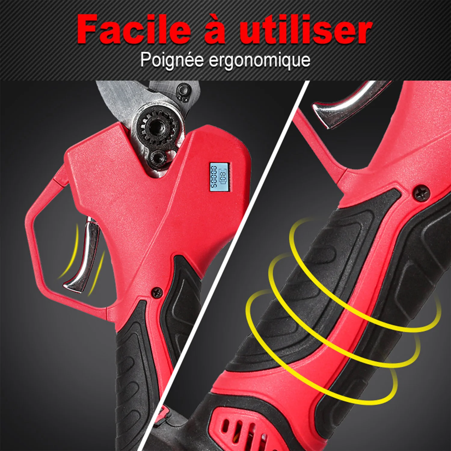 21V 50mm Brushless 1000W Electric Pruning Shears Digital Display Power Branches Pruner for Fruit Tree Shrub for Makita Battery