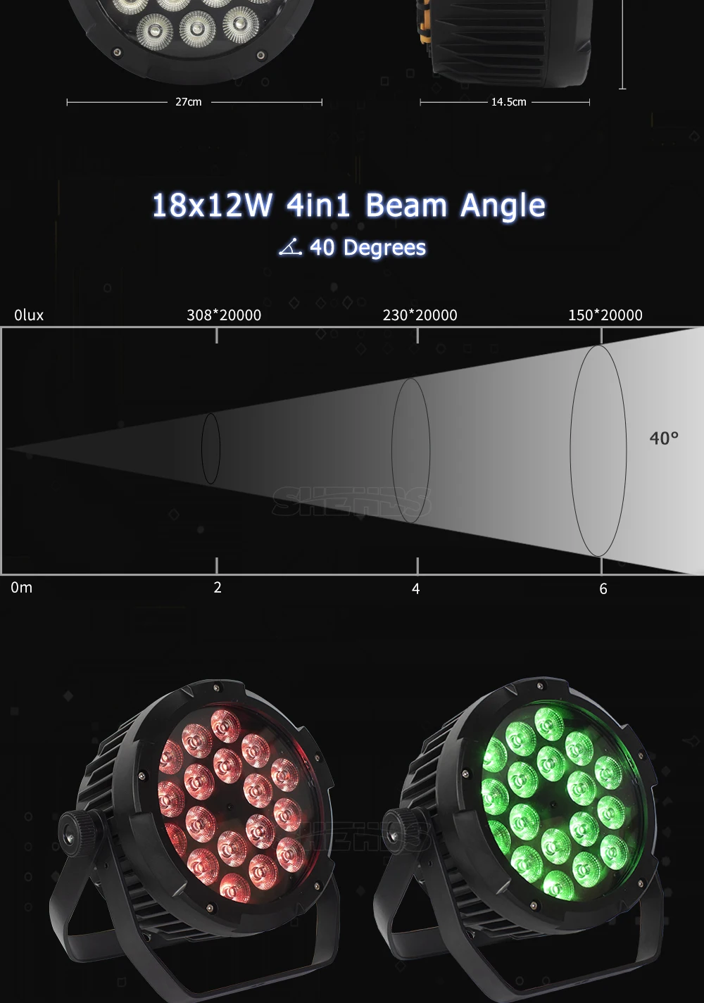 SHEHDS 2pcs 18x12W 4in1/18x18W 6in1 RGBWA UV Led Par Light DMX512 Christmas Decorations DJ Disco Wash Wedding Outdoor