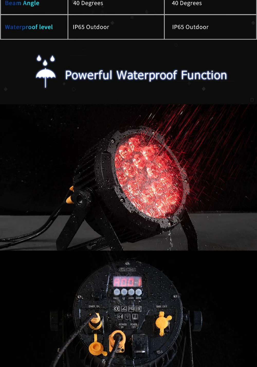 SHEHDS 2pcs 18x12W 4in1/18x18W 6in1 RGBWA UV Led Par Light DMX512 Christmas Decorations DJ Disco Wash Wedding Outdoor