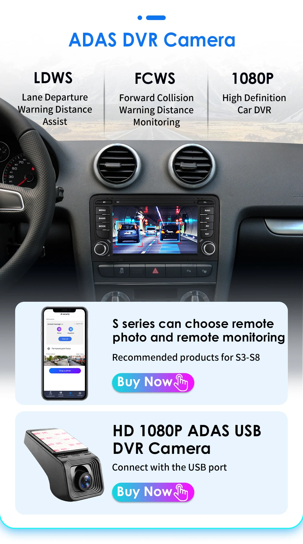 Hizpo 7inch 2Din CarPlay Android Auto Car Radio for Audi A3 8P 2003 - 2011 S3 RS3 Multimedia GPS Navigation 4G BT SWC RDS DSP