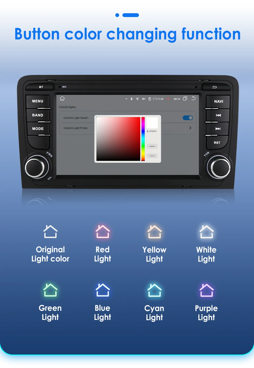 Hizpo 7inch 2Din CarPlay Android Auto Car Radio for Audi A3 8P 2003 - 2011 S3 RS3 Multimedia GPS Navigation 4G BT SWC RDS DSP