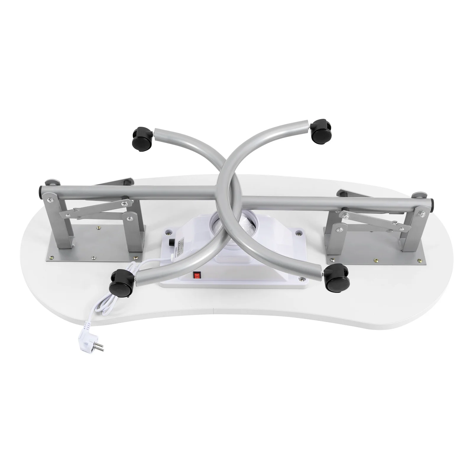 White Manicure Table, Salon Beauty Nail Desk with Fan, Foldable, Portable, with Carry Bag