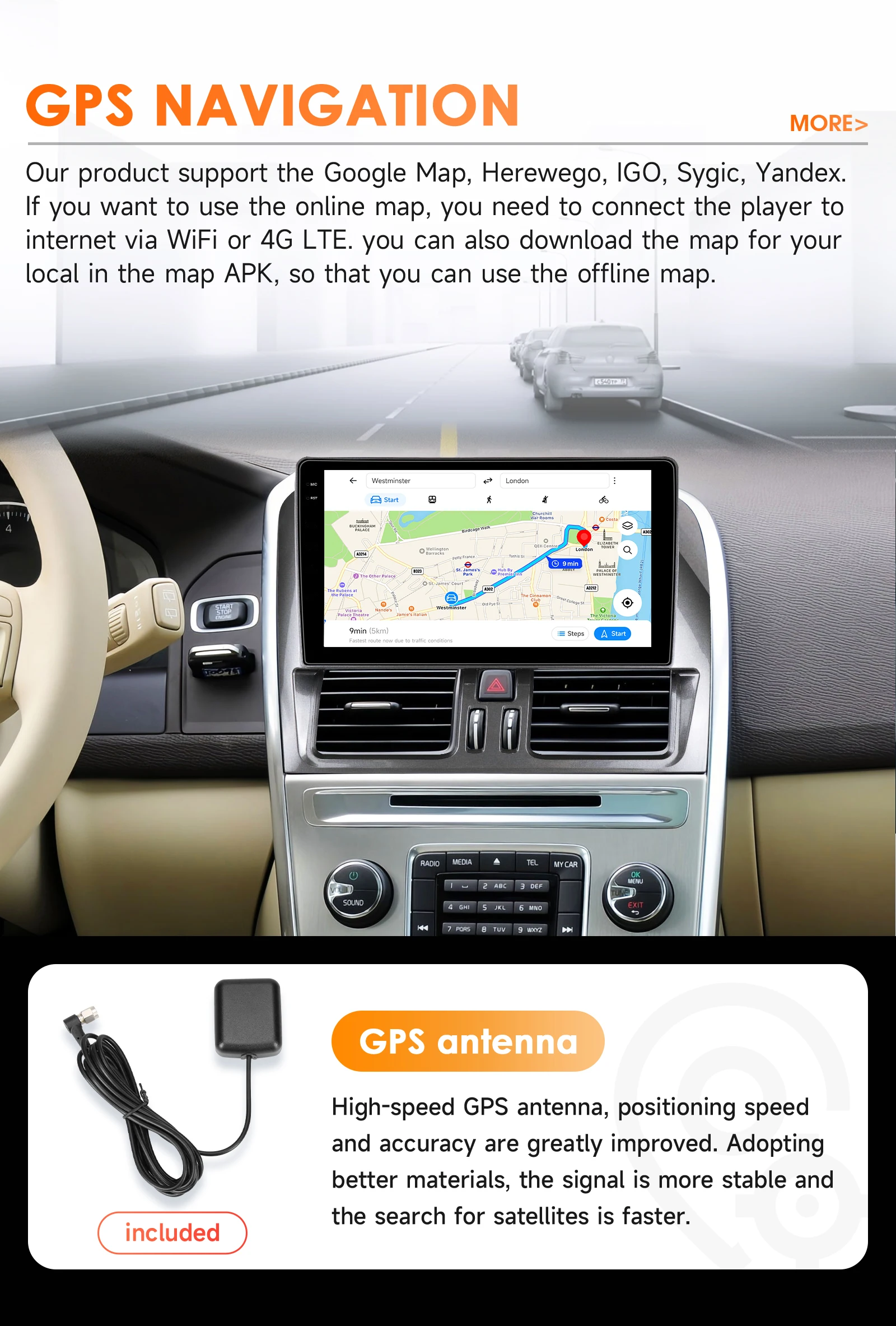 Hizpo Car Intelligent Systems Radio For Volvo XC60 Que 1 2008 - 2017 CarPlay Android Auto GPS Navigation Wifi No 2 Din 2din DVD