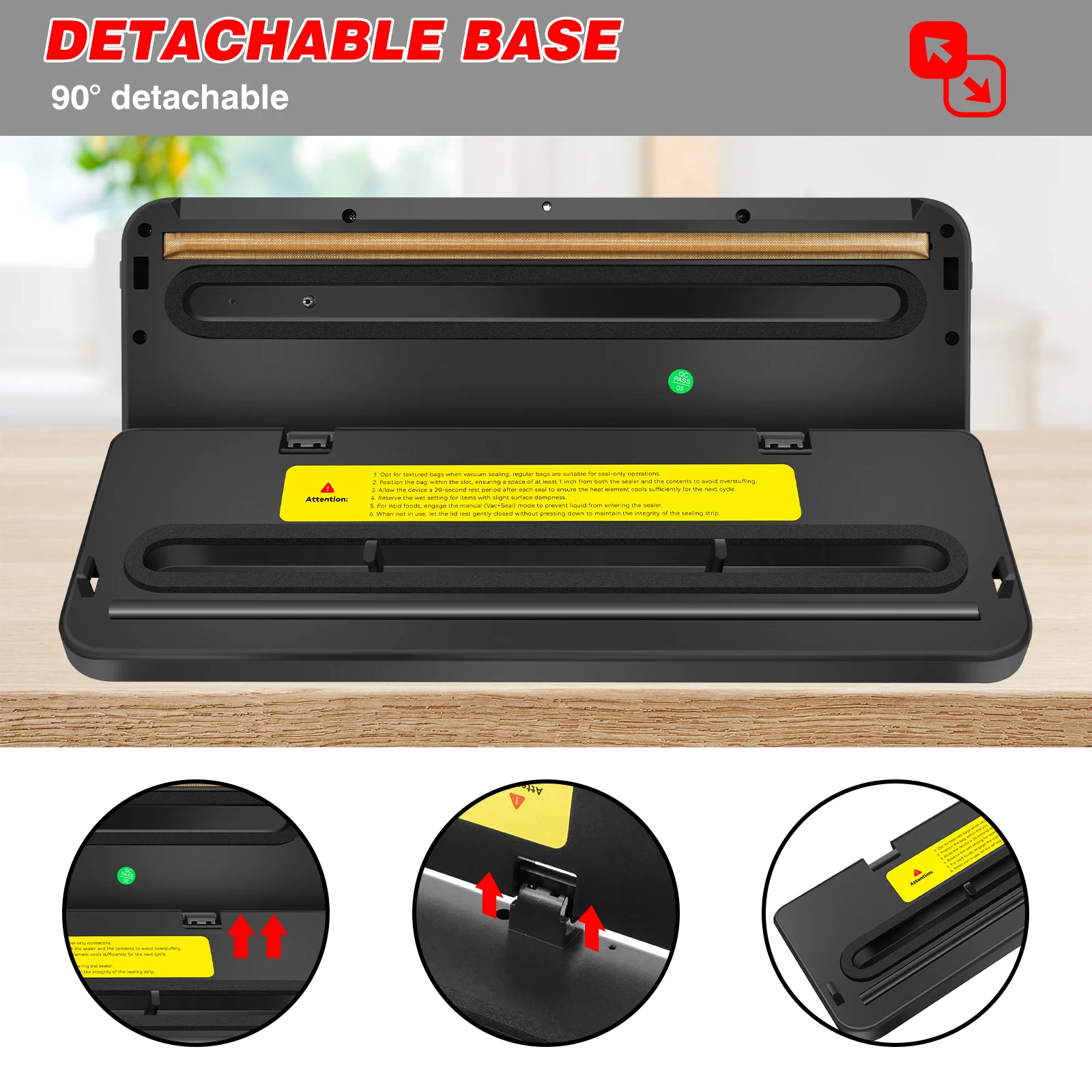 Electric Vacuum Sealer Dry/Wet Food Sealed Packaging Kitchen Food Storage Seal UV Sterilization Built-in Cutter Knife