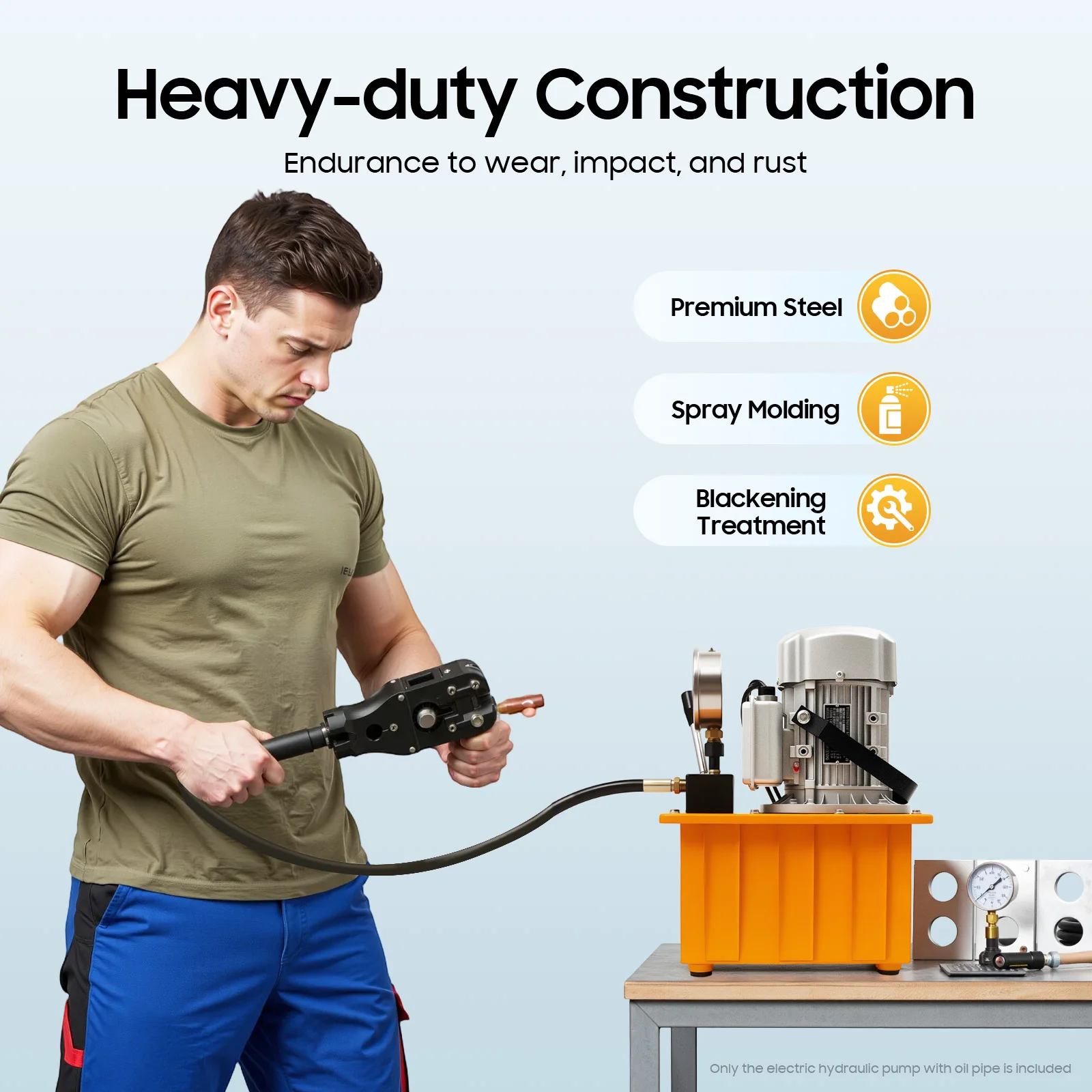Electric Hydraulic Pump Power Unit 7L 750W 10000PSI with Manual Valve Pedal Mag 2Mpa - 70Mpa