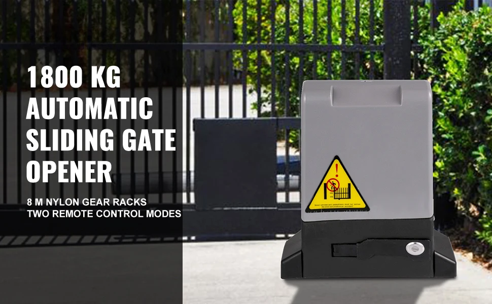 SucceBuy Sliding Gate Opener 1800 KG 7m Automatic Sliding Gate with 4 Remote Controllers & APP Control Electric Rolling Driveway
