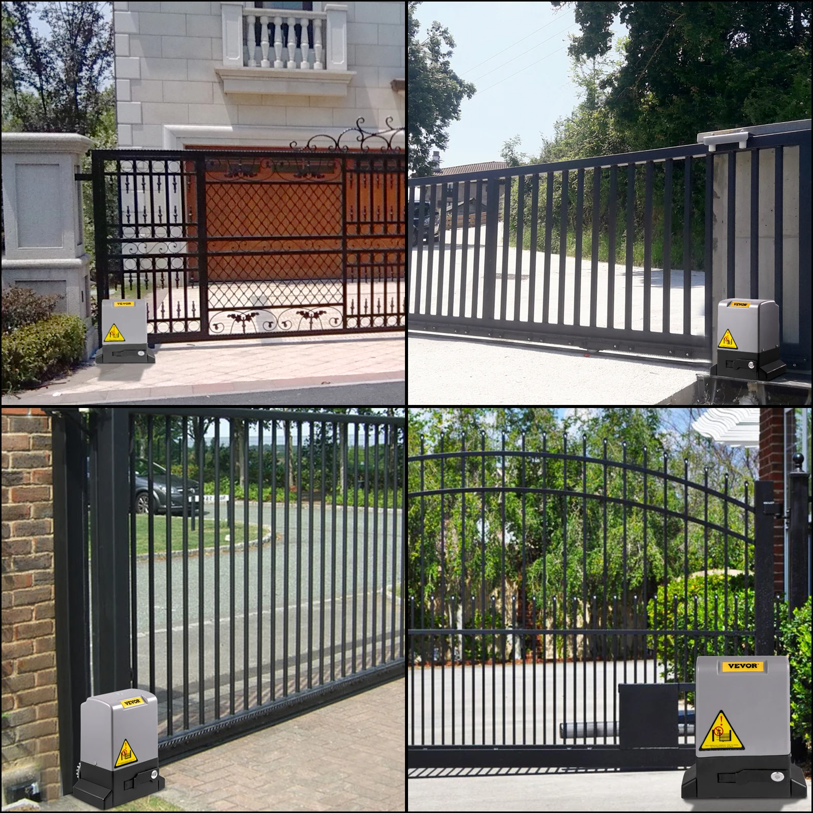 SucceBuy Sliding Gate Opener 1800 KG 7m Automatic Sliding Gate with 4 Remote Controllers & APP Control Electric Rolling Driveway