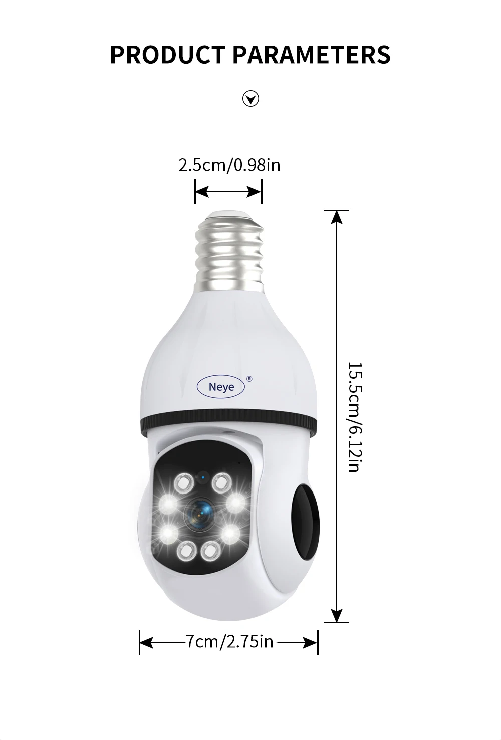 Neye 8MP 4K PTZ WiFi Camera Spotlight E27 Bulb Camera Home Indoor 5X Zoom Panoramic IP Camera CCTV Video Security Camera