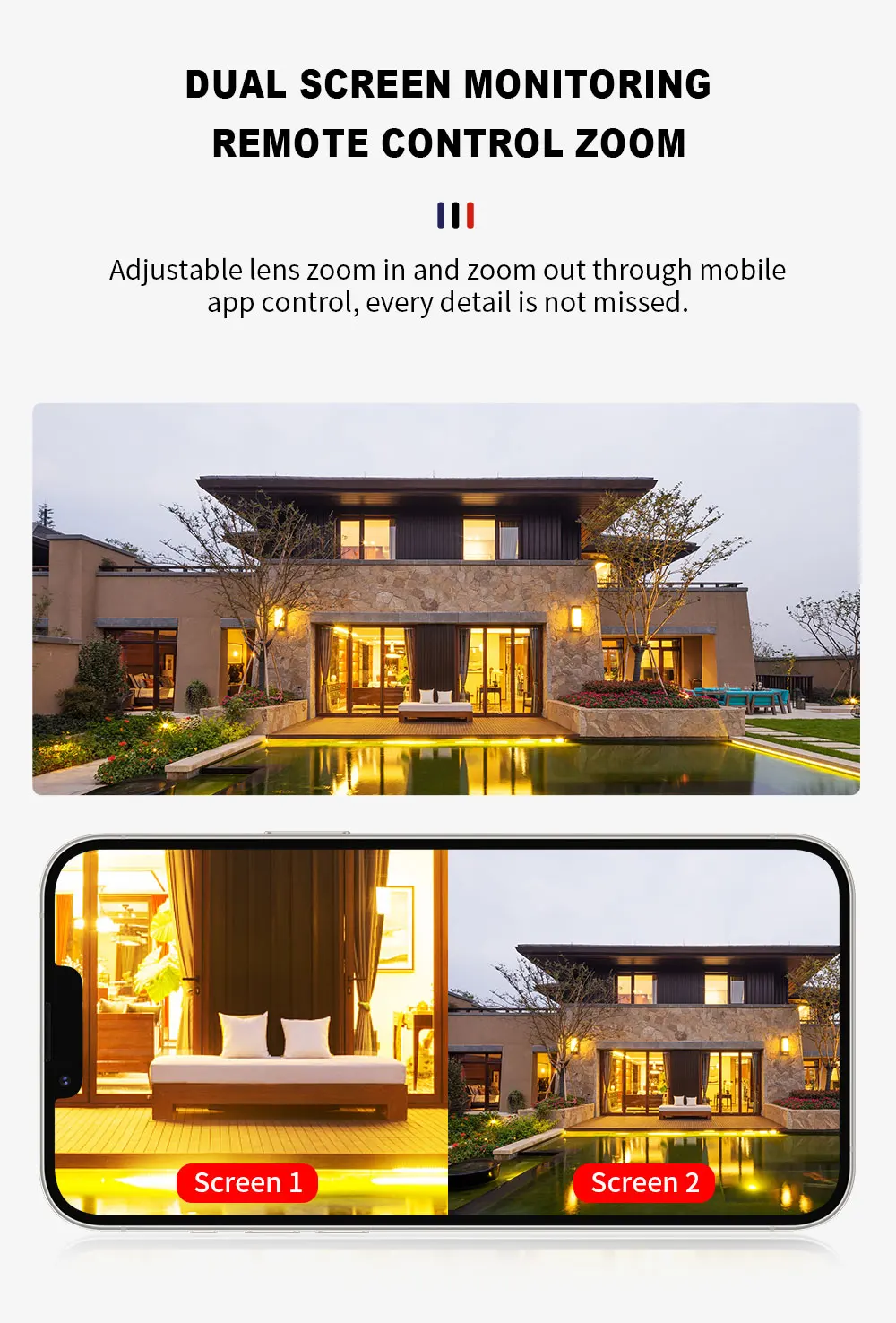 8MP 4K Outdoor 4G SIM Card Solar Camera Dual Lens Binocular Camera PIR Human Body Sensing Security Video 64GB Card Solar Camera