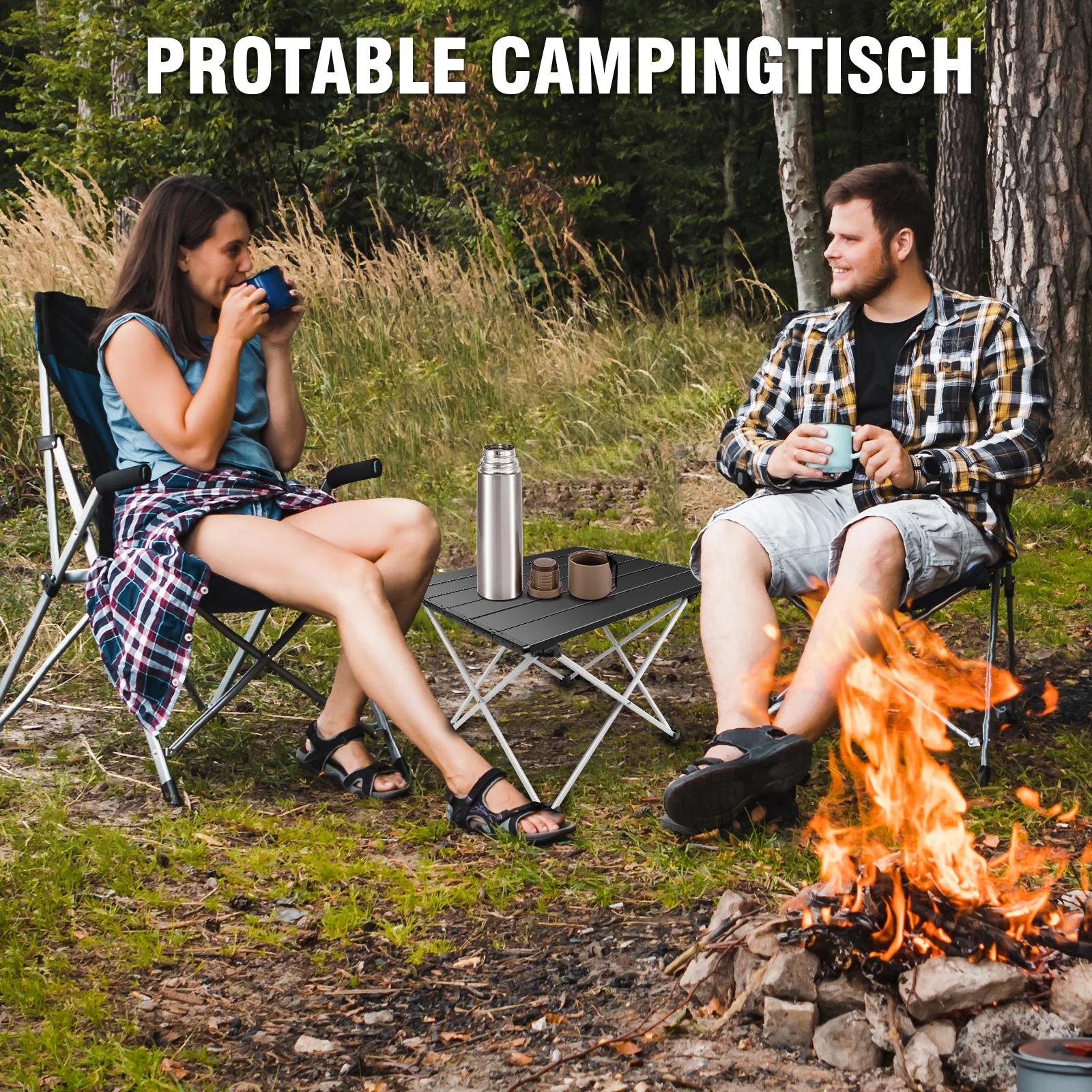 Mini Folding Table 40x35x32cm Portable Camping Table with Aluminum Table Top Carry Bag for Camping Picnic Fishing