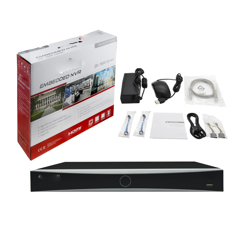 Hikvision 4K NVR DS-7608NXI-I2/8P/S DS-7616NXI-I2/16P/S 8CH 16CH POE Port AcuSense Facial Recognition Network Video Recorder