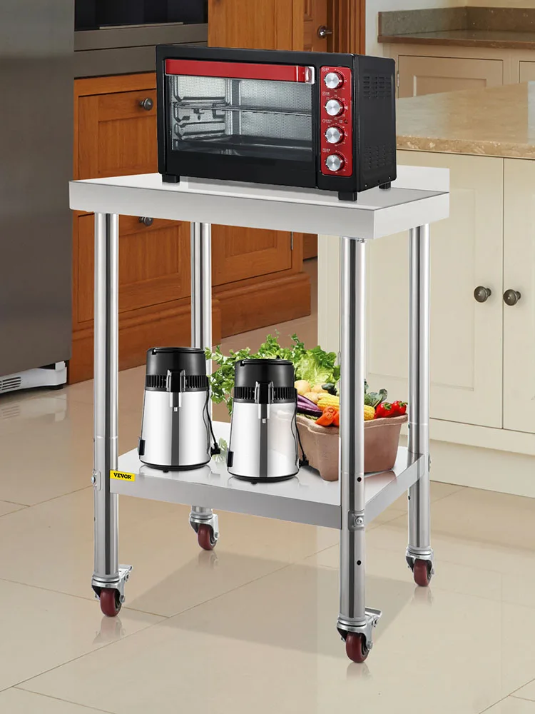 SucceBuy Stainless Steel Prep Table 440lbs Load Capacity Heavy Duty Metal Worktable Commercial Workstation for Kitchen