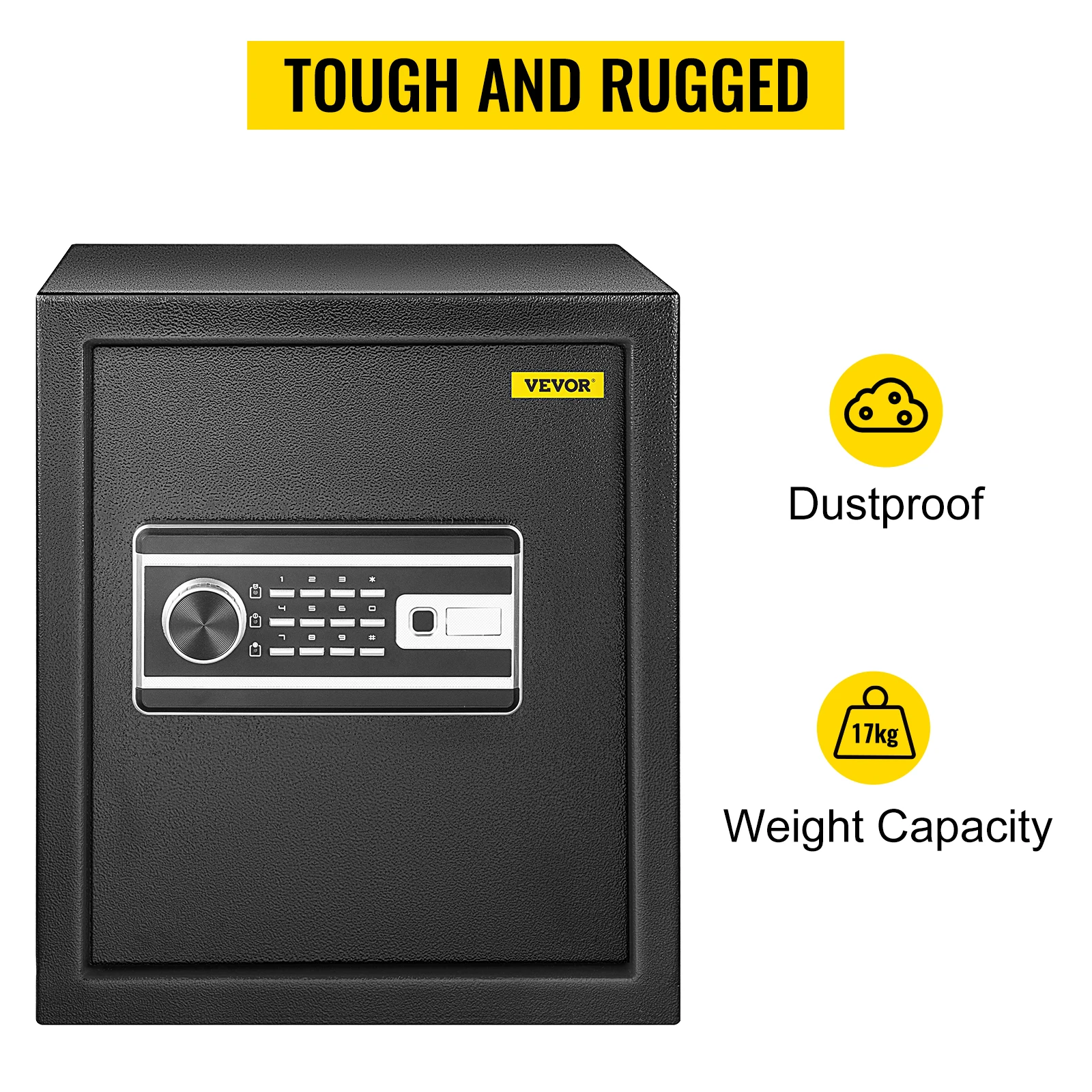 SucceBuy Fingerprint Locks Safe Deposit Box 1.7 Cubic Feet Digital Electronic Secret Hidden Piggy Bank for Jewelry Money Guns