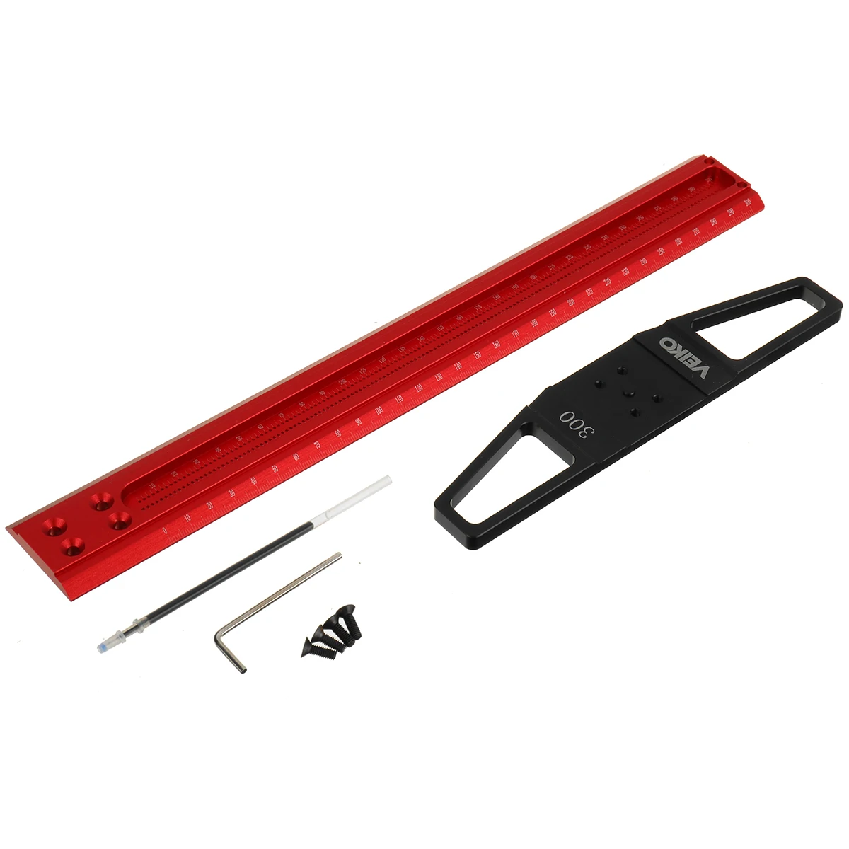 300-760mm Woodworking Line Scriber Aluminum Alloy T-Ruler Marking Gauge Crossed-out Hole Scribing Ruler Measuring Tool