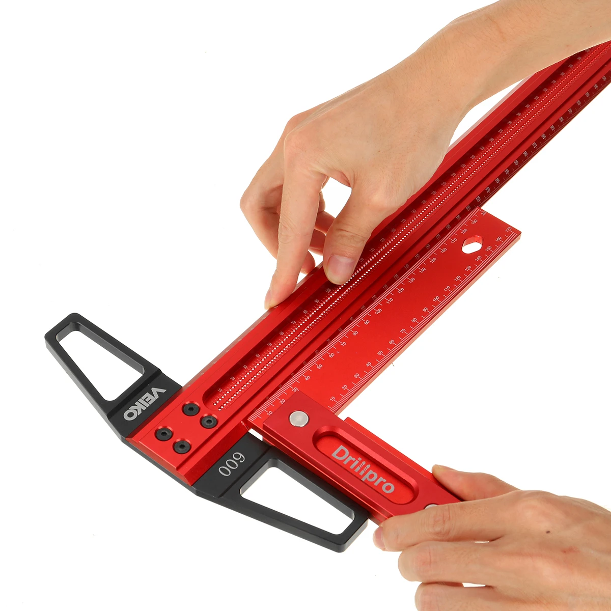 300-760mm Woodworking Line Scriber Aluminum Alloy T-Ruler Marking Gauge Crossed-out Hole Scribing Ruler Measuring Tool