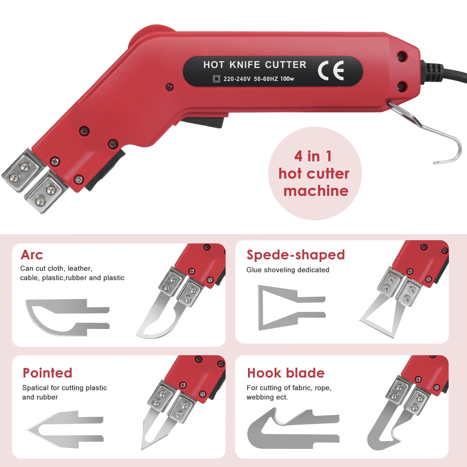 Electric Hot Knife 4 in 1 80W 220V Professional Hand-Held Polystyrene Cutting Electric Foam Cutting Machine Foam Plastic Carving