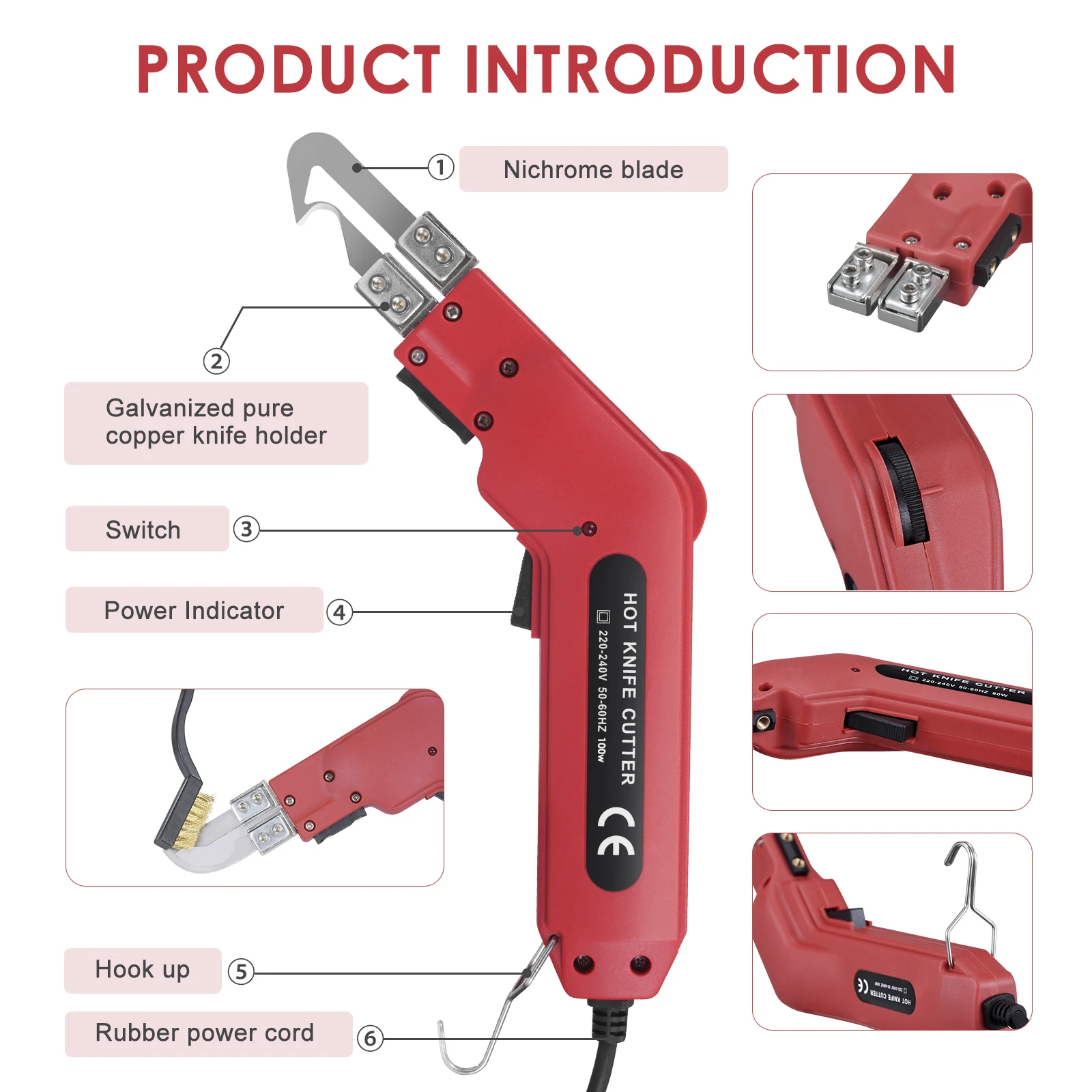 Electric Hot Knife 4 in 1 80W 220V Professional Hand-Held Polystyrene Cutting Electric Foam Cutting Machine Foam Plastic Carving