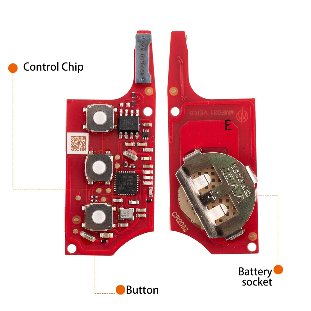 5PCS XHORSE XEB520EN Second Generation B5 Key with XT57 Super Chip 3 Buttons