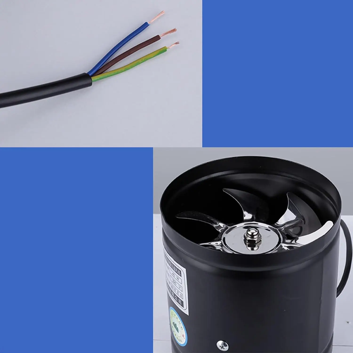 Inline Extractor Fan Diameter 150 mm Pipe Fan Axial Fan 780 m³/H Exhaust Air Supply Air Pipe Fan for Bathroom, Toilet, Kitchen