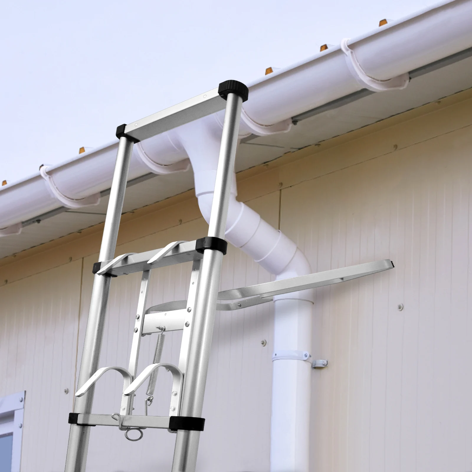 V-Shaped Ladder Stand Off, Alloy Aluminum for Downpipe, Non-slip Mat, for Universal Ladder, Incease Ladder Safety