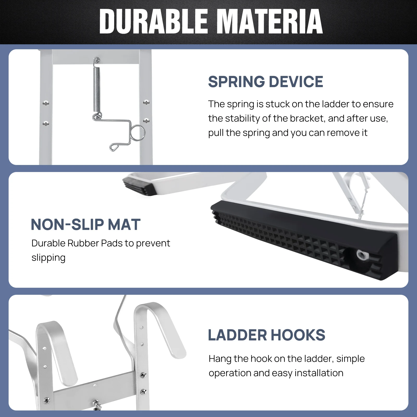 V-Shaped Ladder Stand Off, Alloy Aluminum for Downpipe, Non-slip Mat, for Universal Ladder, Incease Ladder Safety