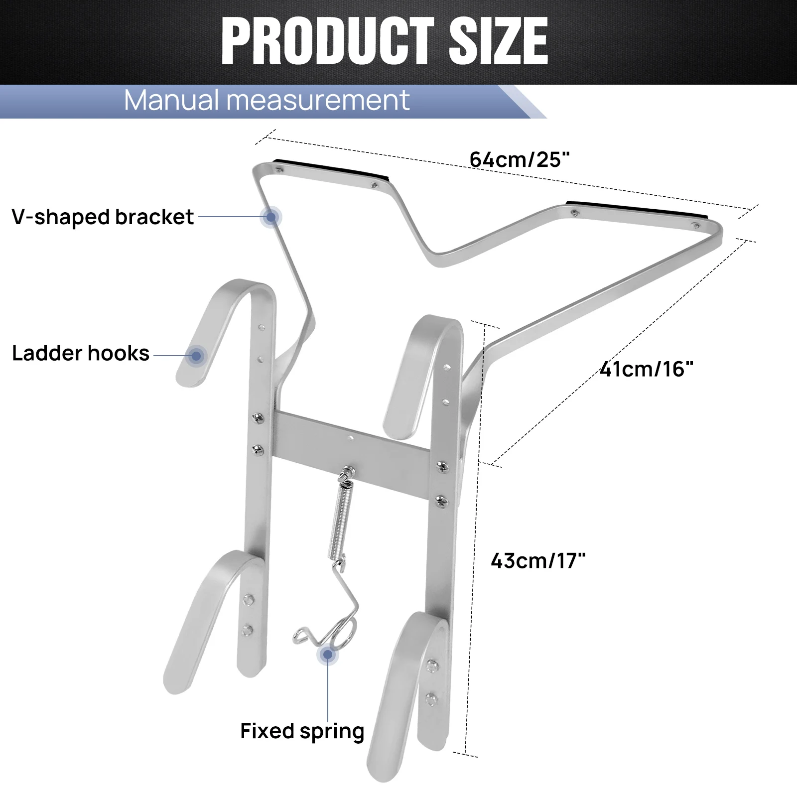 V-Shaped Ladder Stand Off, Alloy Aluminum for Downpipe, Non-slip Mat, for Universal Ladder, Incease Ladder Safety