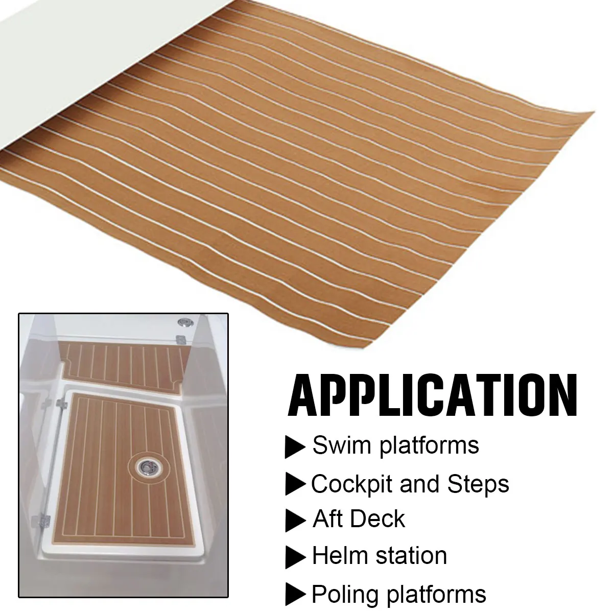 240x900xmm Self-Adhesive EVA Foam Boat Marine Flooring Faux Boat Teak Decking Sheet Accessories for Surfboards RV Floor Mats