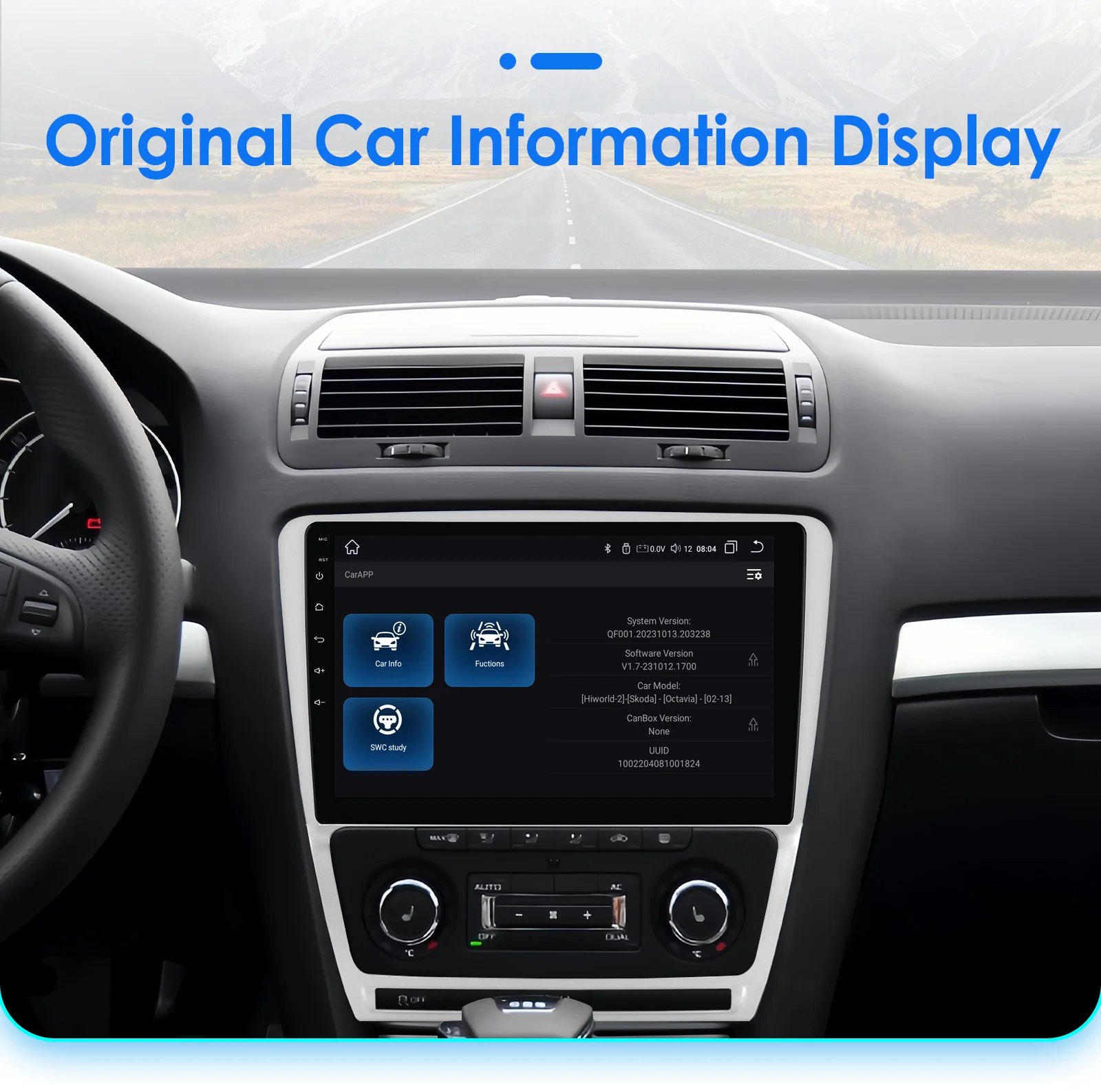 10.1" Hizpo 2Din Android13 Car Radio for Skoda Octavia 2 2008 - 2013 BT 4G CarPlay GPS Navigation RDS DSP SWC UI7862 Multimedia