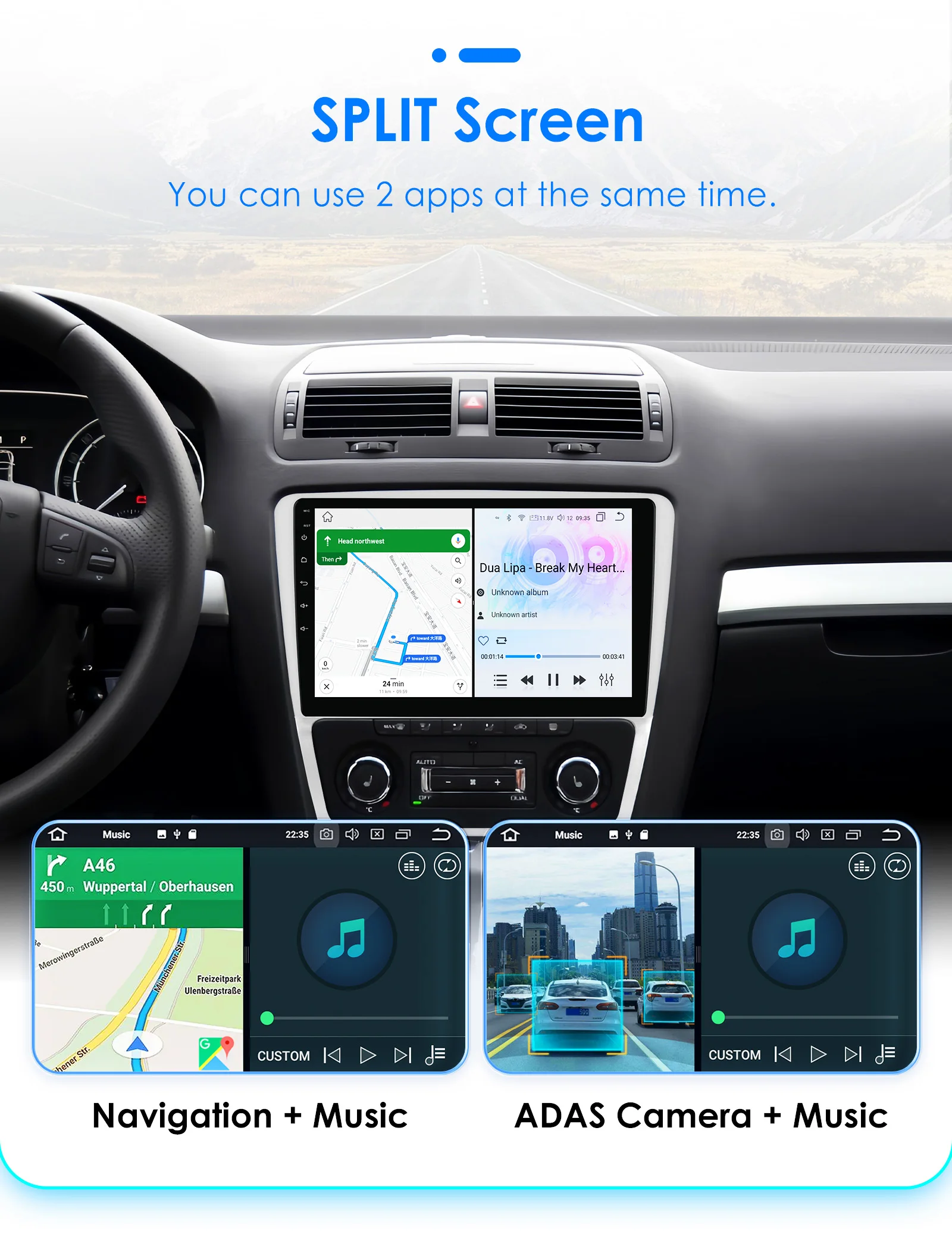 10.1" Hizpo 2Din Android13 Car Radio for Skoda Octavia 2 2008 - 2013 BT 4G CarPlay GPS Navigation RDS DSP SWC UI7862 Multimedia