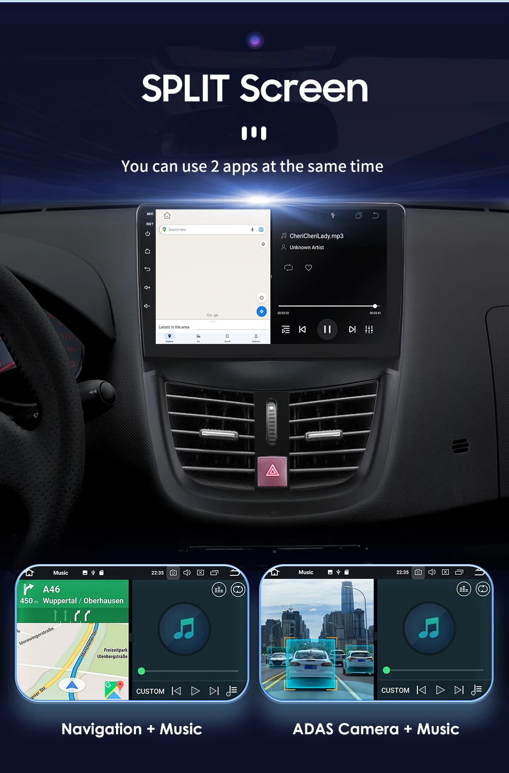 360Camera Android 13 Car Radio For PEUGEOT 207 207CC 2006-2015 Car Multimedia GPS 4G Carplay Intelligent Screen autoradio SWC