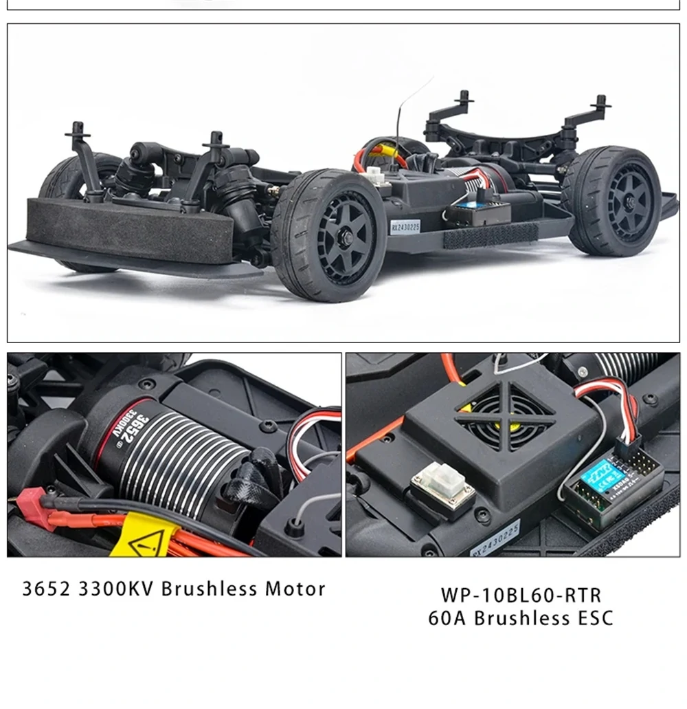 HNR H9802 PNTHER 1/10 2.4G 4WD Brushless RC Car Drift On-Road Flat Running Electric Remote Control Racing Vehicles Models Toys