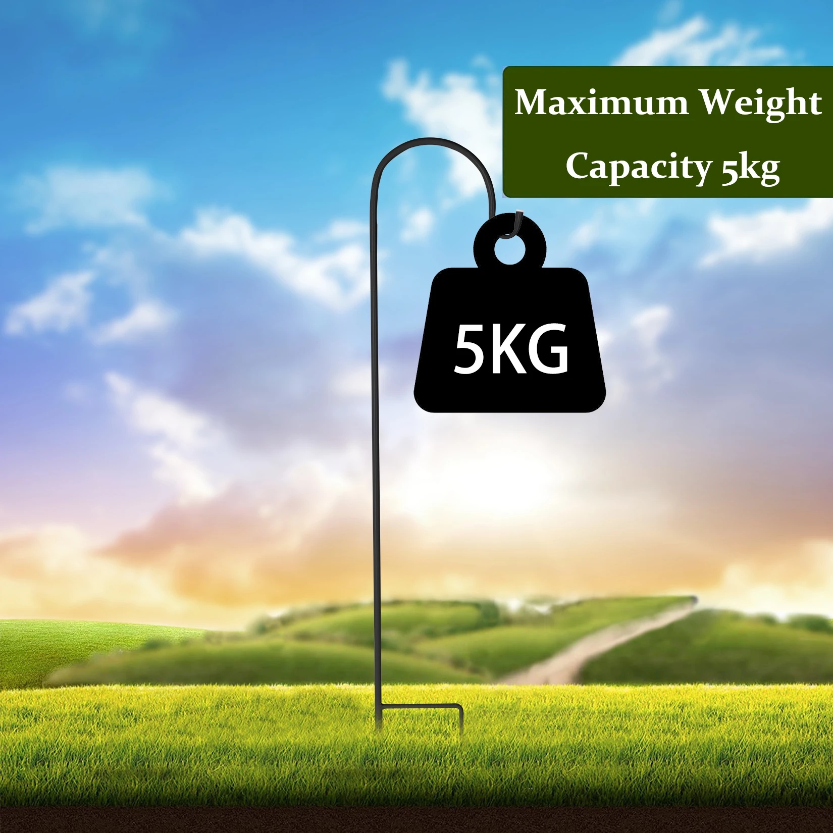 8PCS 90cm Metal 8 Heavy Duty Garden Shepherd Crook Hooks Lantern Stand Bird Feeder