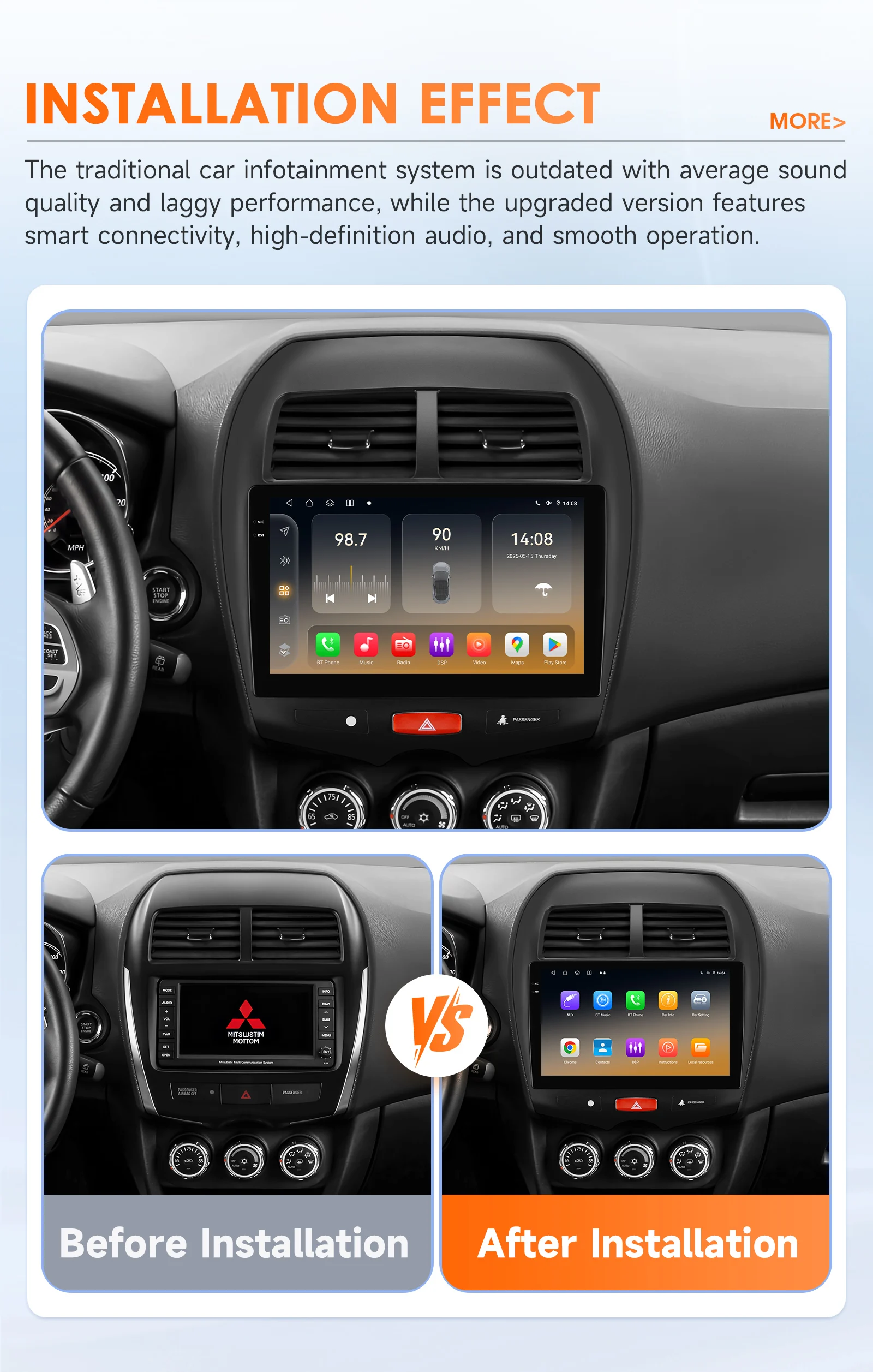 Hizpo 10.1' Car Radio Intelligent Systems For Mitsubishi ASX 1 2010 - 2018 Multimedia CarPlay Android Auto GPS No 2 Din 2din DVD