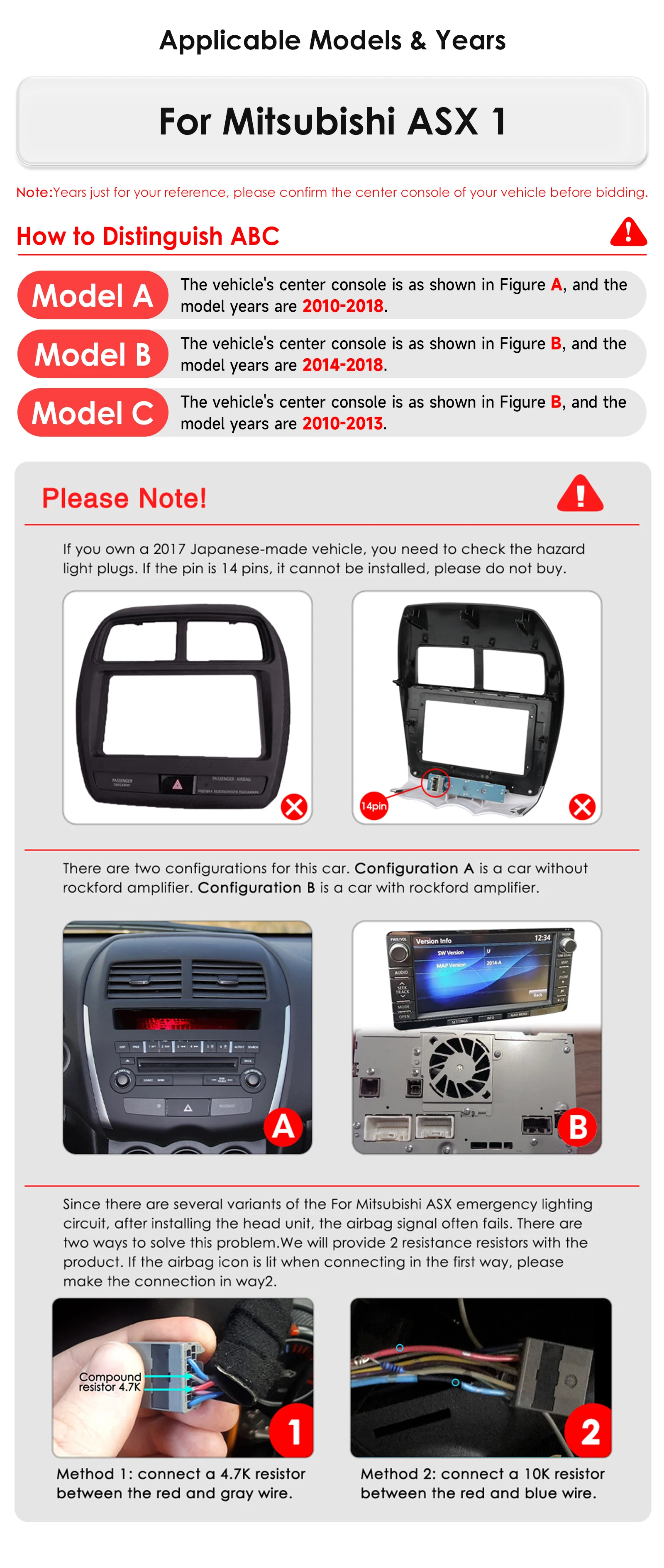 Hizpo 10.1' Car Radio Intelligent Systems For Mitsubishi ASX 1 2010 - 2018 Multimedia CarPlay Android Auto GPS No 2 Din 2din DVD