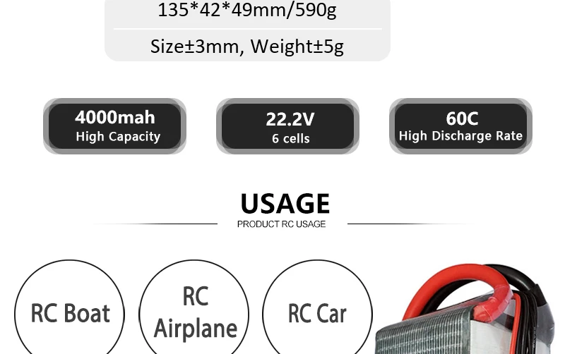HRB 22.2V 4000mah Lipo 6S Battery XT60 XT90 EC5 For MultiCopter Quadcopter Racing Airplane Buggy Cars Truck RC Parts